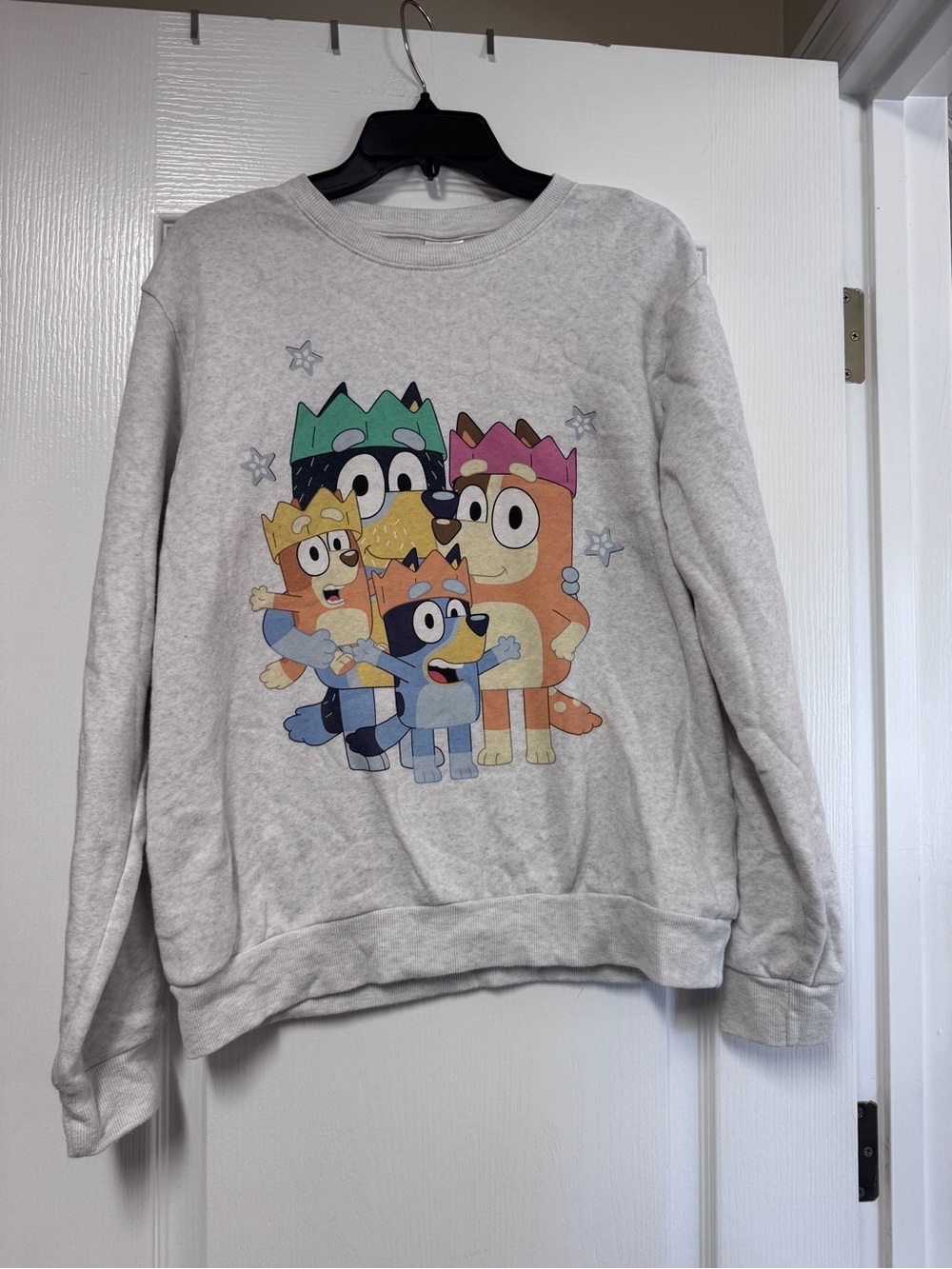 Gray Bluey Family Graphic Crewneck Sweatshirt